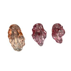 Colorful Lampwork Glass Leaf Beads - Pink Handcrafted for Jewelry Marking